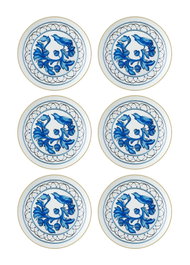 Hermia Set de Platos de Postre Multicolor (6 Piezas) de Porcelana DNR0051